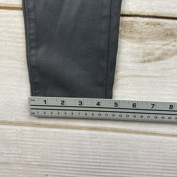 Helmet Lang Pants 26 Gray Wax Coated Skinny Faux Leather Look Tapered Legging - Picture 6 of 11